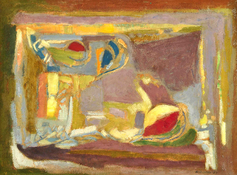 Composición . aguafuerte . 39x52cm . 1957