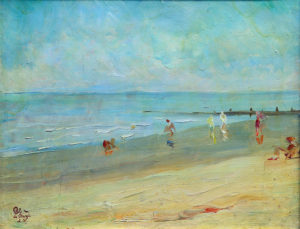 Playa Serena . óleo sobre cartón . 28x35cm . 1920