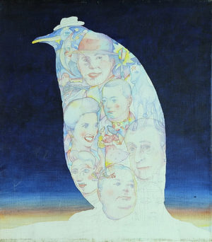 Los Idolos . acuarela sobre papel . 40x35cm . 1999