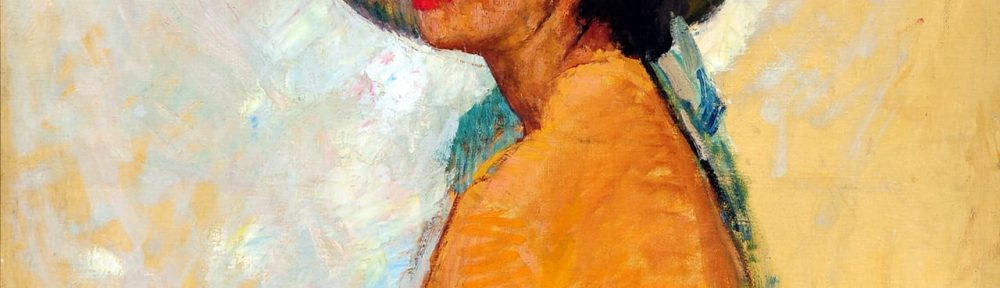 Mujer con Sombrero . óleo sobre lienzo . 83x84cm . 1937