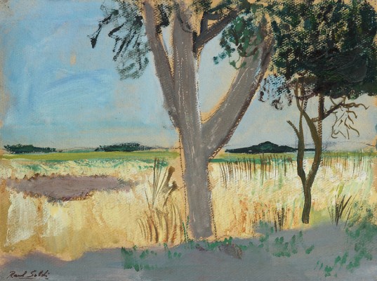 Paisaje de Tandil, óleo sobre cartón, 24x32 cm, 1974
