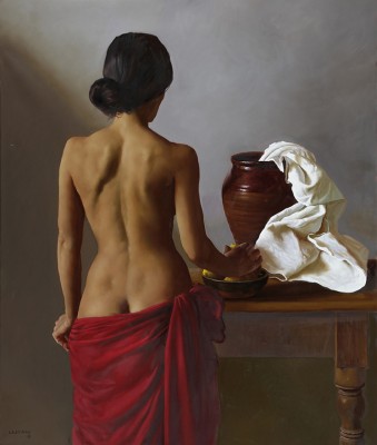 La Pose . óleo sobre lienzo . 124 x 104 cm . 2015