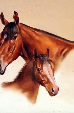 Enrique Castro “Maternidad”, óleo sobre lienzo, 40x50 cm, 1980