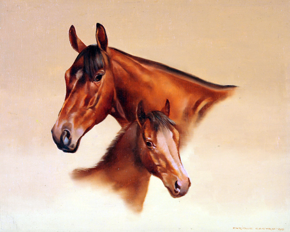 Enrique Castro “Maternidad”, óleo sobre lienzo, 40x50 cm, 1980