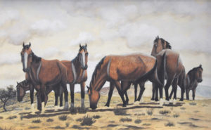 Florencio Molina Campos “Los Malacaras de Manuel El Zorro”, témpera sobre papel, 18x29 cm, 1950