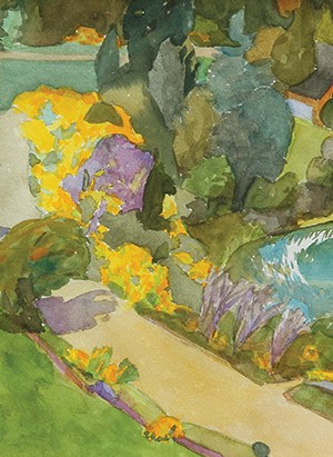Graciela Genovés, “ Camino de Retamas”, acuarela sobre papel, 30x40 cm, 2005