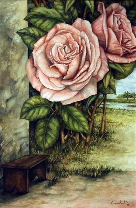 Alicia Carletti “El Rosal”, acuarela sobre papel, 59x42 cm, 1996