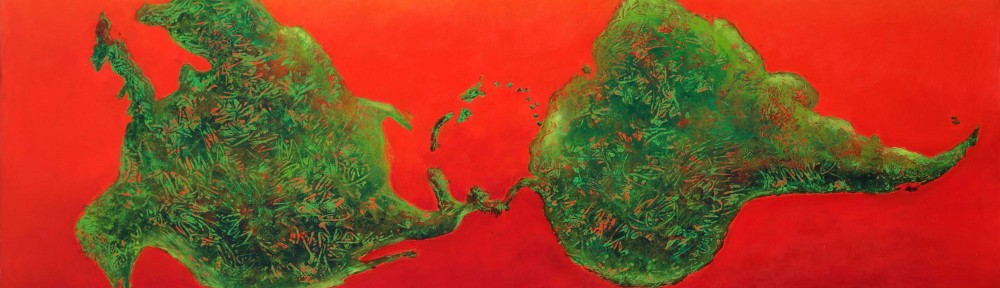 Nicolás García Uriburu . “Ni arriba ni abajo” . óleo sobre lienzo . 130x220cm . 1993