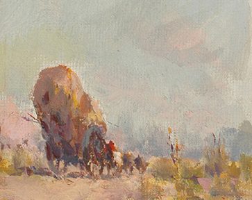 Carlos de la Torre . “Carro de Heno” . óleo sobre cartón . 13x11cm . 1914