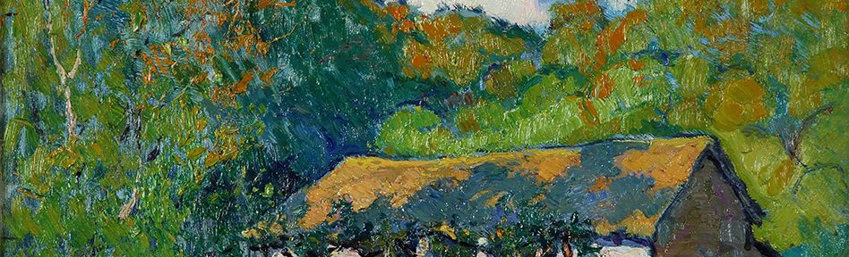 Atilio Malinverno . “Rancho en Salsipuedes” . óleo sobre cartón . 32x43cm . 1928
