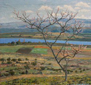 José Malanca . “Primavera en Villa Rumipal” . óleo sobre lienzo . 80x85cm . 1947