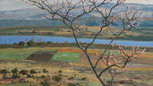José Malanca . “Primavera en Villa Rumipal” . óleo sobre lienzo . 80x85cm . 1947