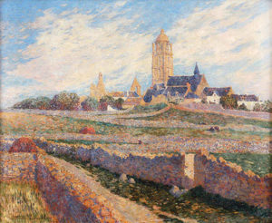 Ferdinand Loyen Du Puigaudeau. “L’eglise des Mûrier et l’eglise du Bourg de Batz”. Óleo sobre lienzo. 60x73 cm. 1905C