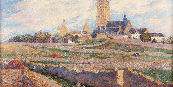 Ferdinand Loyen Du Puigaudeau. “L’eglise des Mûrier et l’eglise du Bourg de Batz”. Óleo sobre lienzo. 60x73 cm. 1905C