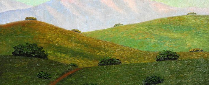 Fray Guillermo Butler . “Sierras Doradas” . óleo sobre cartón . 35x50cm . 1956