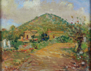 Paisaje de Río Ceballos, óleo sobre cartón, 19x24cm.