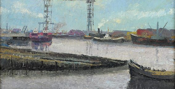 Luis Aquino. “Soledad en el Riachuelo”. Óleo sobre tabla. 58x70cm. 1960