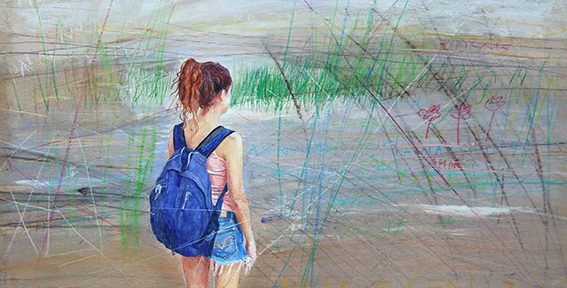 Silvana Robert, “Esteros”, óleo sobre tabla, 42x64cm, 2014.