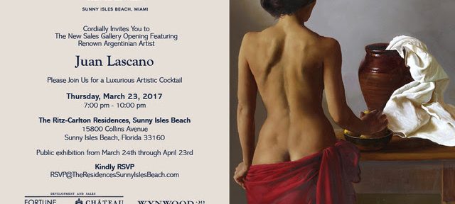 Lascano - 24 de marzo al 23 de abril en The Ritz-Carlton Residences, Sunny Isles Bech.