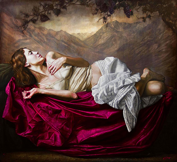 Siesta en las Parras, óleo sobre lienzo, 150x160cm, 2013.