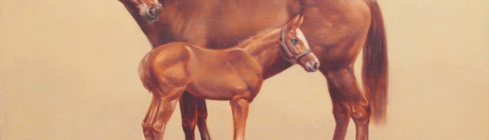 Enrique Castro, Yegua y Potrillo, óleo sobre lienzo, 40x50cm, 1980.