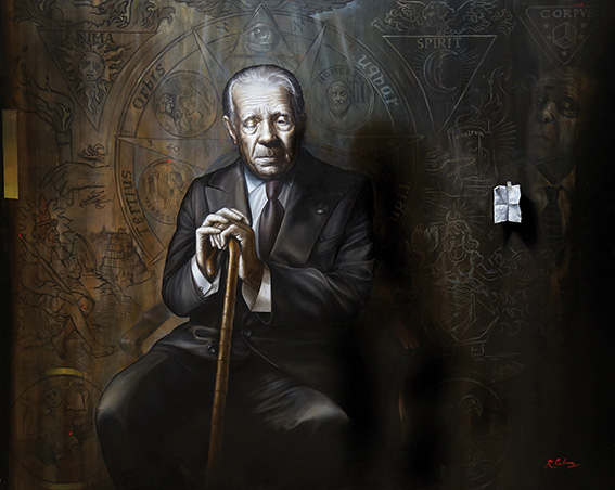 El otro Borges, óleo sobre lienzo, 127x158cm, 2017.