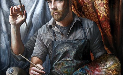 Autorretrato post-contemporáneo, óleo sobre lienzo, 100x83cm, 2017.