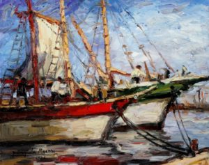 Barcas - Óleo sobre tabla - 36 x 45cm. - 1930