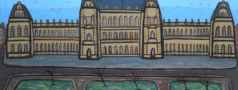 Palacio Pizzurno, óleo sobre lienzo, 80x120cm, 2017.
