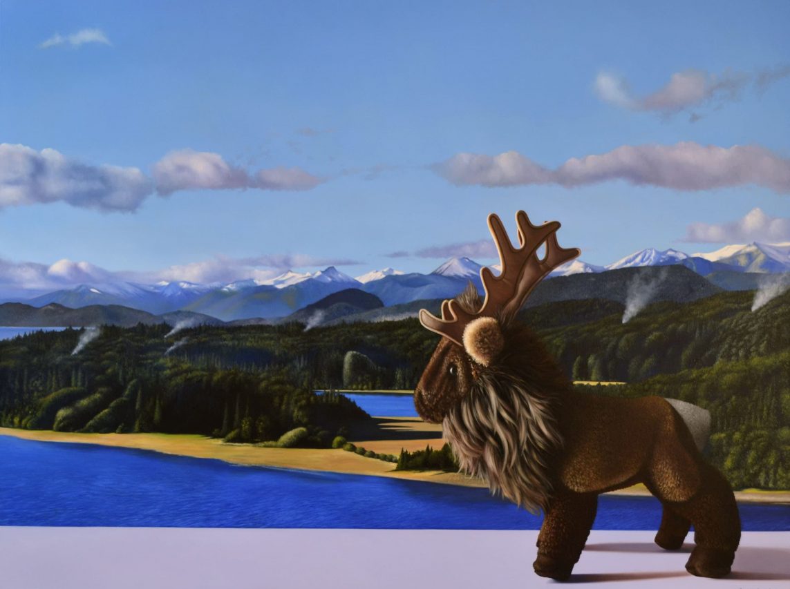 “Ciervo ahumado”, óleo sobre lienzo, 90 x 120 cm, 2017.