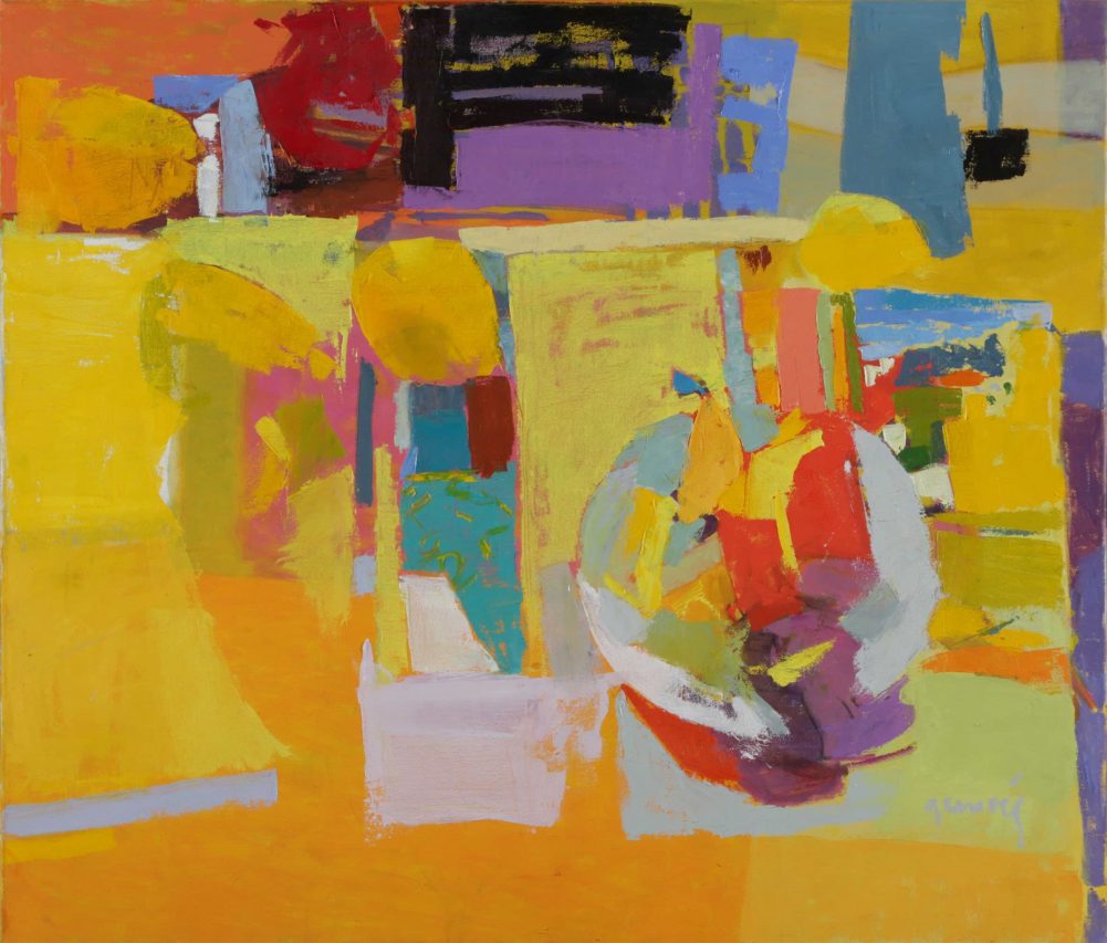 “Mesa amarilla”, óleo sobre lienzo, 60x70cm, 2015.
