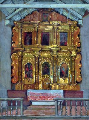 Leonie Matthis . Altar de Uquía, Jujuy . gouache sobre papel . 1932