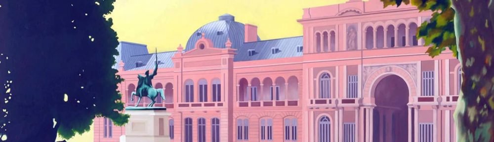 Nicolás García Uriburu . Casa Rosada . óleo sobre lienzo . 141x181cm . 1980