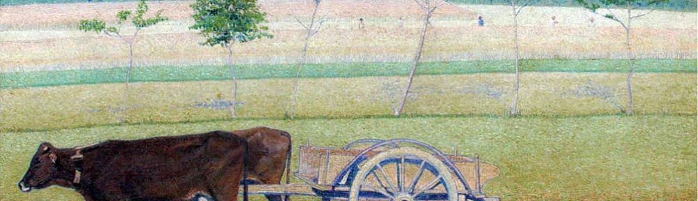 José Malanca . Carreta Tirada por Bueyes, Italia . óleo sobre lienzo . 91x121cm . 1925