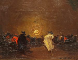 Procesión . óleo sobre lienzo . 23x30cm . 1930