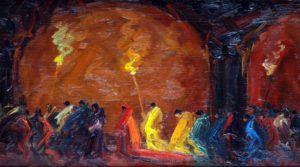 Procesión . óleo sobre tabla . 30x50cm . 1928