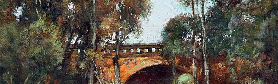 Parque 3 de Febrero . óleo sobre lienzo . 40x50cm . 1950