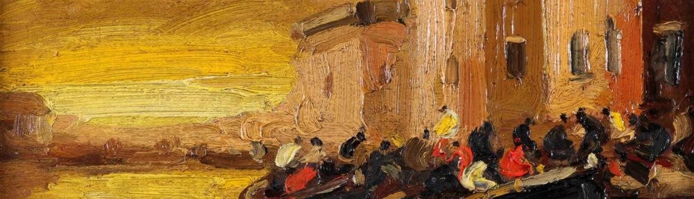 Entradas al Puerto . óleo sobre tabla . 28x36cm . 1929
