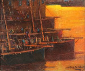 Barcas . óleo sobre lienzo . 52x62cm . 1930