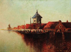 Una Tarde en Dordrecht . óleo sobre lienzo . 90x120cm . 1925