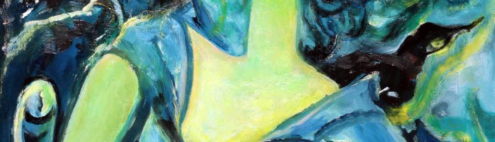 Figura y Chesterton . óleo lienzo . 80x60cm . 1980