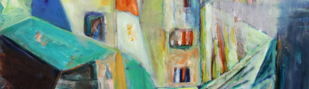 Paisaje de Brujas . óleo sobre lienzo . 100x73cm . 1982