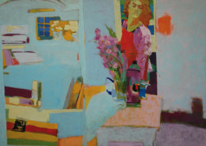 En el taller blanco . óleo sobre lienzo . 100x140cm . 2017