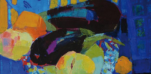 Mantel a rayas . óleo sobre lienzo . 70x50cm . 2018