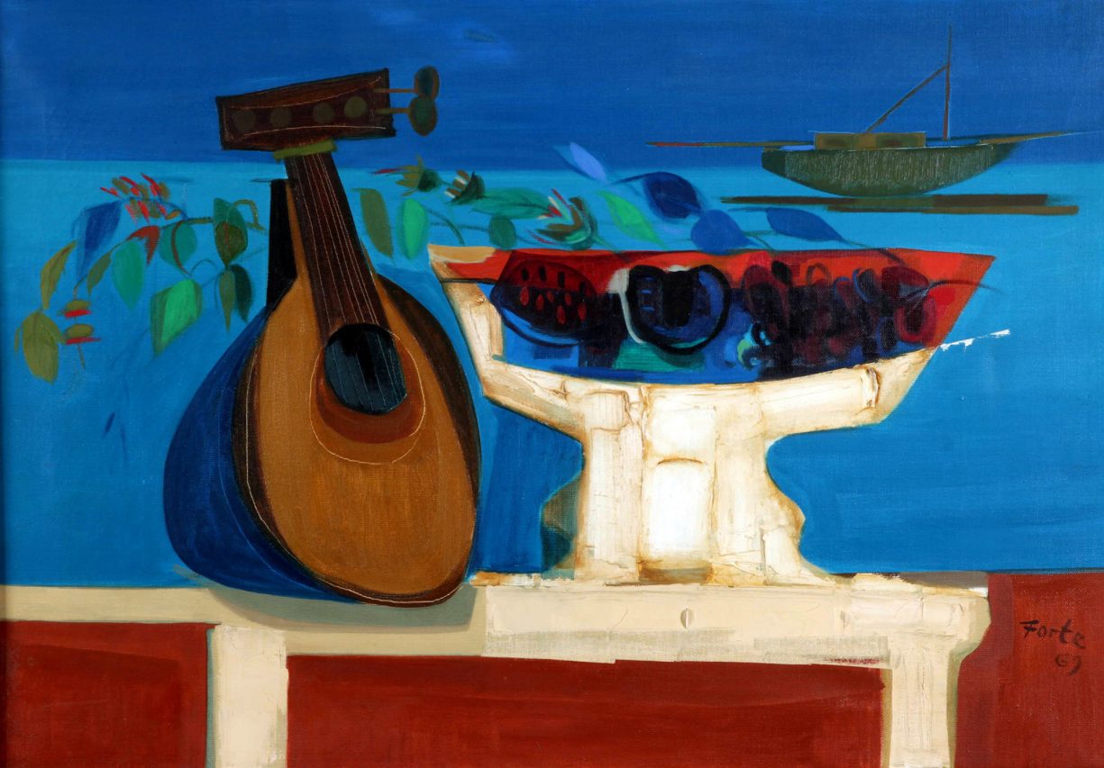 El Viejo Instrumento . óleo sobre lienzo . 70 x 100 cm . 1969