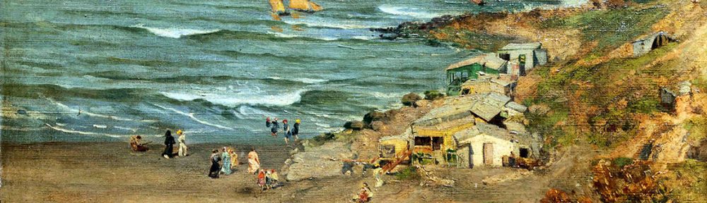 Reinado Giudici . Playa de los Ingleses . óleo sobre lienzo . 39 x 65 cm . 1901