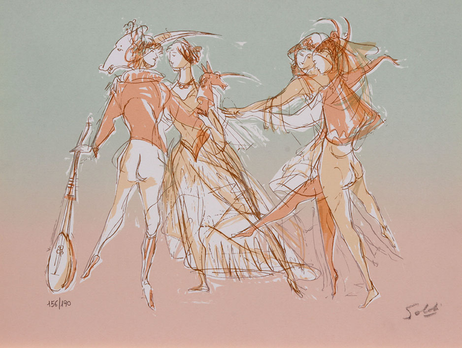 Bailarinas II . serigrafía . 25 x 34 cm . 1980