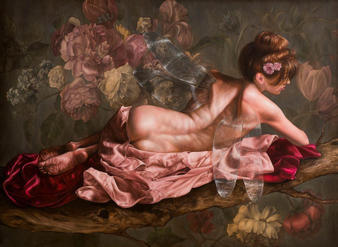 Hada en Reposo . óleo sobre lienzo . 145 x 196 cm. 2019
