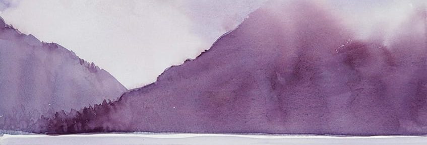 Niebla sobre el Lago . acuarela sobre papel . 28 x 34 cm . 2016