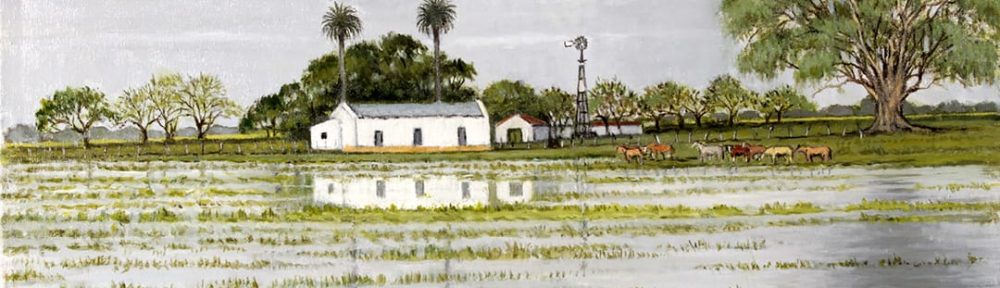 El Puesto en la Inundación . óleo sobre lienzo . 40 x 60 cm . 2018